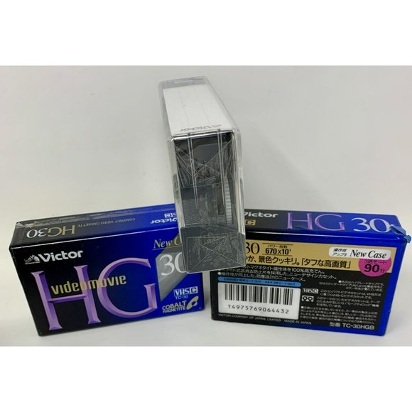 Victor HG 30 Blank VHS-C Cassette Tapes 3 Pack‎ New TC-30 HGB - Picture 2 of 3